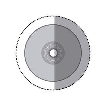 recommend clip art: sticker grayscale silhouette with compact disc vector illustration