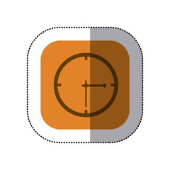 sticker color square with wall clock icon vector illustration