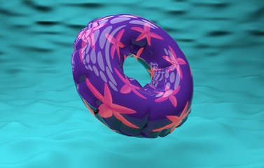 3d render children's inflatable circle