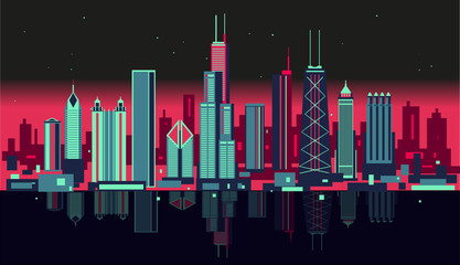Naklejka premium Chicago skyline