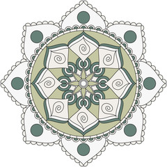 Oriental pattern. Traditional round coloring ornament. Mandala. Adult coloring. Round Ornament Pattern. Geometric circle element made in vector.