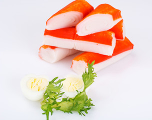 Crab sticks with lettuce
