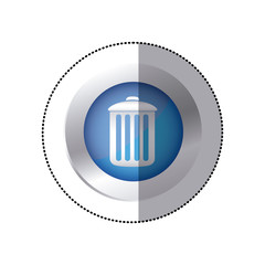 sticker color circular emblem with trash container icon vector illustration