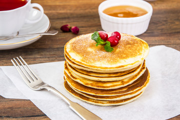 Tasty Pancake with cranberries and honey