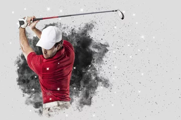 Wall murals Golf Golf Player coming out of a blast of smoke