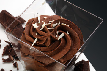 Chocolate mousse with a chocolate swirl