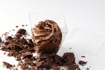 Chocolate mousse with a chocolate swirl