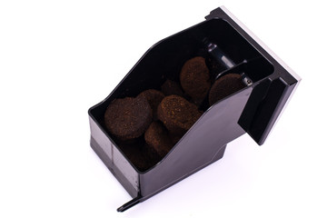 Pressed coffee waste container