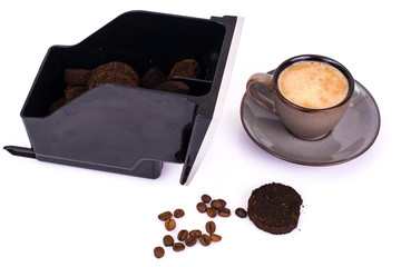 Pressed coffee waste container