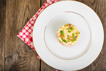 Seafood. Salad with squid