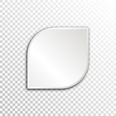 Empty white paper plate base for text. Simple form card on transparent background