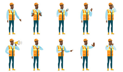 Vector set of builder characters.
