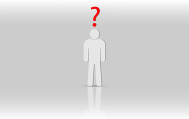 eps 10 vector corporate life icon. Confused person silhouette isolated on white background. Social problems icon. Flat style society member icon. Business work activity. Office staff icon flat design