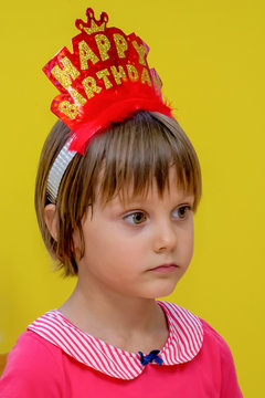 Sad cut little birthday girl