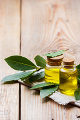 Natural bay laurel essential oil for beauty and spa