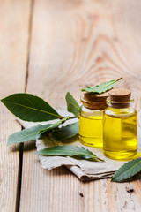 Natural bay laurel essential oil for beauty and spa