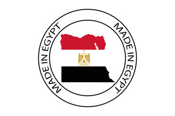 Made in Egypt round logo, vector
