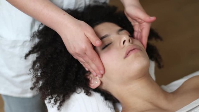 Facial massage from professional masseuse