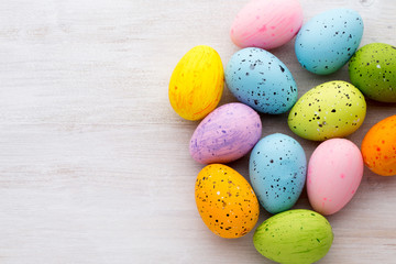 Easter and spring decoration, catkins and eggs.