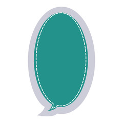 sticker large oval frame callout dialogue vector illustration