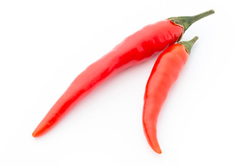 Chili pepper on the white background.