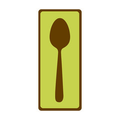 rectangle banner frame with silhouette spoon cutlery icon vector illustration