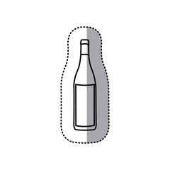 sticker black contour of glass bottle vector illustration
