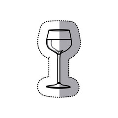 sticker black contour of glass cup vector illustration