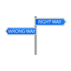 Traffic sign choice of path, vector