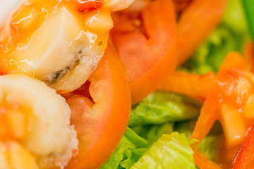 Close up of fresh shrimp salad