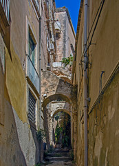 small alley in Syrakus, Sicily, Italy