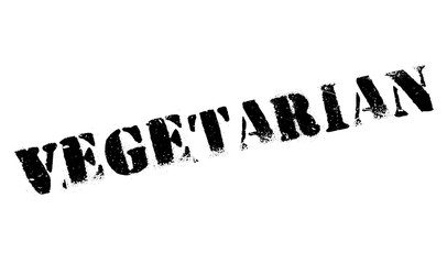 Vegetarian rubber stamp. Grunge design with dust scratches. Effects can be easily removed for a clean, crisp look. Color is easily changed.