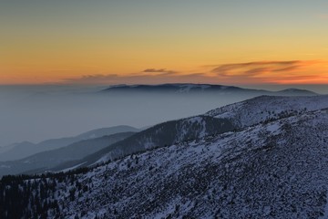 Sunset over mountains, Mala Fatra, Slovakia, 2017