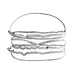 monochrome blurred contour with burger vector illustration