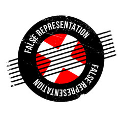 False Representation rubber stamp. Grunge design with dust scratches. Effects can be easily removed for a clean, crisp look. Color is easily changed.