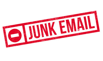 Junk Email rubber stamp. Grunge design with dust scratches. Effects can be easily removed for a clean, crisp look. Color is easily changed.