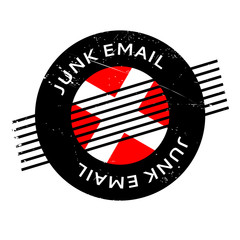 Junk Email rubber stamp. Grunge design with dust scratches. Effects can be easily removed for a clean, crisp look. Color is easily changed.