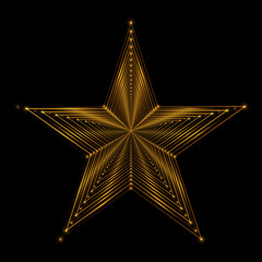 Bright flying star isolated. Vector illustration.