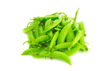 snap peas isolated on white background