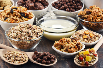Composition with different sorts of breakfast cereal products