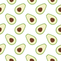 Food background. Avocado seamless pattern.