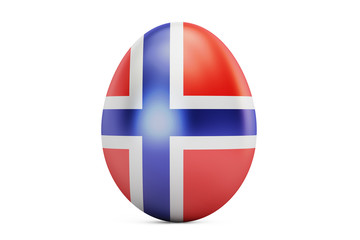 Easter egg with flag of Norway, 3D rendering
