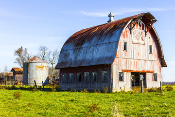Worn and Weathered Corn Farm Barn in Indiana II