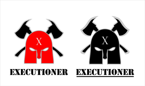 The executioner mask and axe logo.