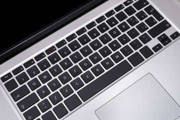 view of laptop keyboard close-up