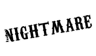 Nightmare rubber stamp. Grunge design with dust scratches. Effects can be easily removed for a clean, crisp look. Color is easily changed.