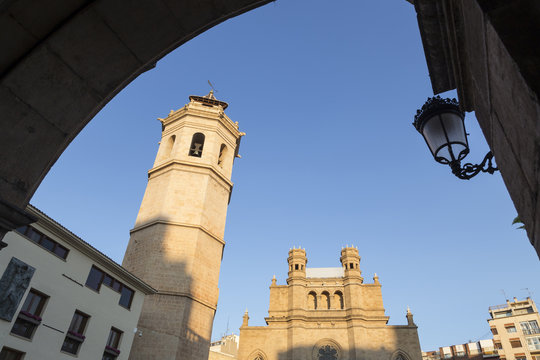 Concatedral de Castell&oacute;n and the bell tower known as the Fadri. Castell&oacute;n, Spain