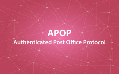 apop authenticated post office protocol text illustration with red constellation map as background