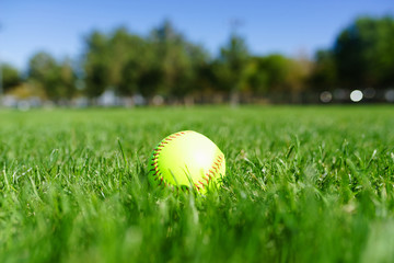 Softball at a softball field in California mountains