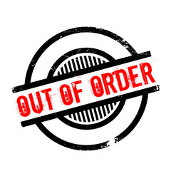 Out Of Order rubber stamp. Grunge design with dust scratches. Effects can be easily removed for a clean, crisp look. Color is easily changed.